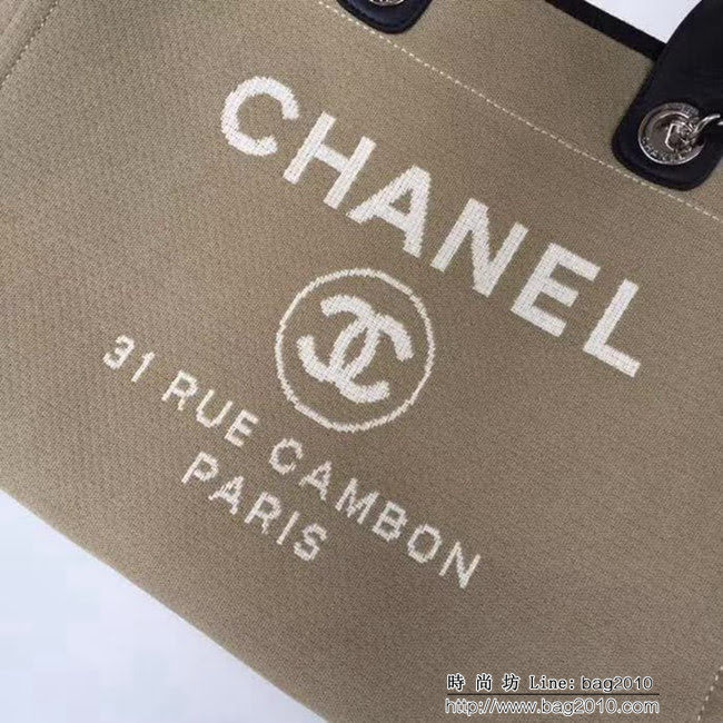 香奈兒CHANEL 2018早春度假系列最新火爆大號帆布沙灘包手提購物袋 DSC1298
